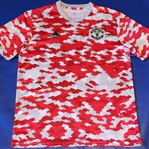 Adidas Red and White Manchester United Jersey
